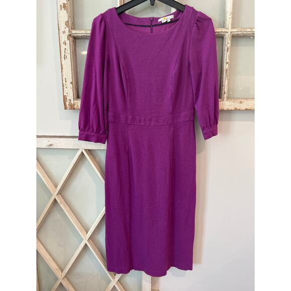 Boden size 6R 6 regular purple stretch knit dress - Picture 1 of 3